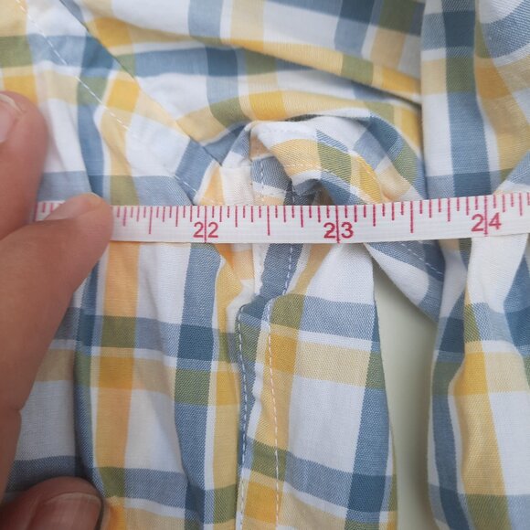 J.Crew Slim Untucked Flex Washed Shirt Mens Size XL Blue Yellow NWT Casual - Picture 4 of 7